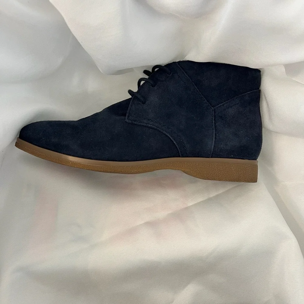Franco Sarto Men's 8.5 Percy Navy Suede Chukka Ankle Boots Preppy Office Wedding